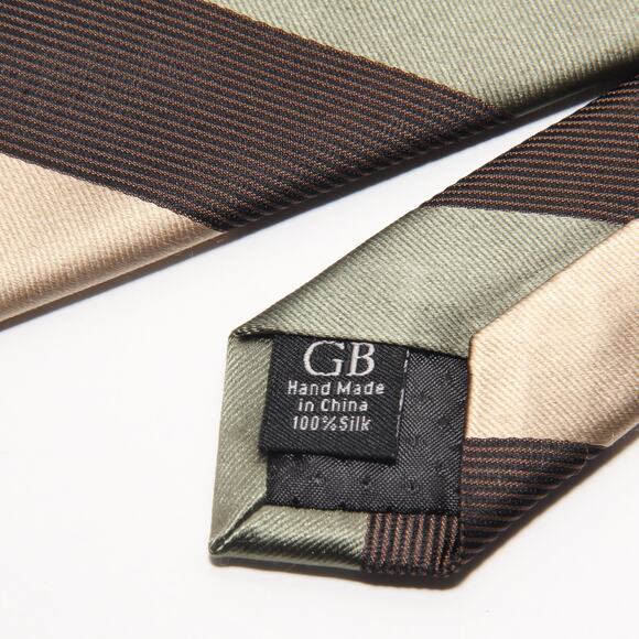 Vintage Geoffrey Beene Handmade Silk Tie Striped 3.75" x 59" Retro Wide - Picture 4 of 6